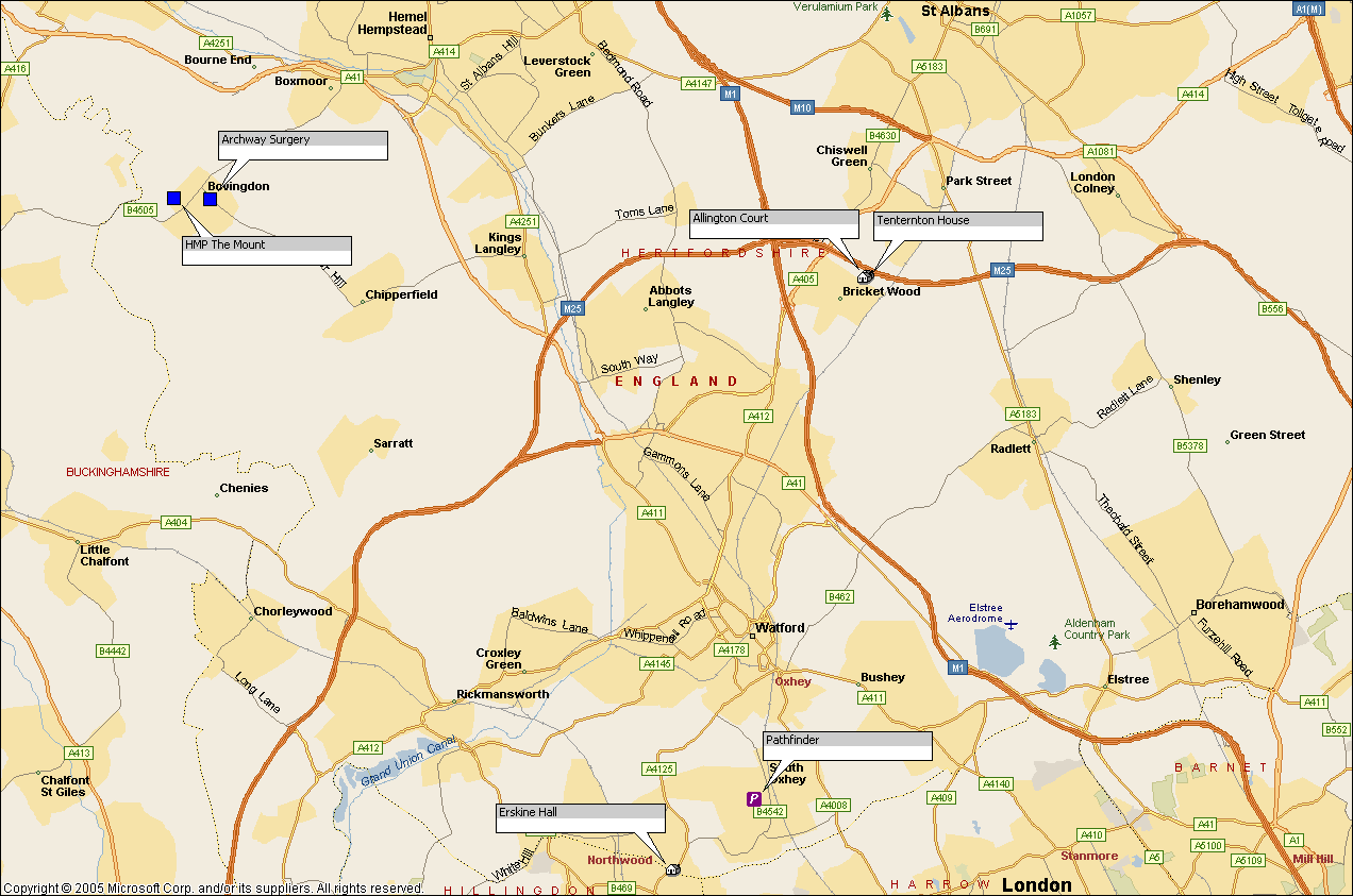 Map of Archway & Pathfinder Area